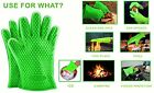000gloves013 Gm Kitchen Silicone Oven Gloves Heat Resistant Pot Holder Mat For Grilling 735204220588