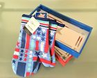 014434909808 Mainstays Serving Trays Oven Mitts Lot Red White
