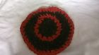 020416rdblkrnd 12rbr Mooooshine Red Black Round Rag Rug Hot Pad