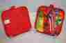 04641-3 Unbranded Set Of 2 Pictorial Red Pot Holders With Puerto Rico Flag And Mofongo Recipe