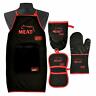 06442-62-22-02 Kitchen Linen Sets Red Meat Apron Pot Holder Oven