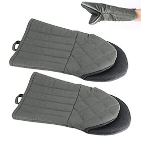 1 Pair Short Oven Mitts Heat Resistant Silicone Kitchen Mini For 500