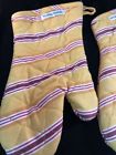 10992745312821 Striped Fall Colors Oven Mitts All Cotton Gold