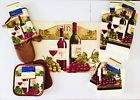 11-pc 639277023629 11-piece Placemat Kitchen Towel Home Collection Wine Theme Set Placemats Towels Oven Mitt Potholders Brown New