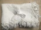 7001092 129.00 Pottery Barn White 100 Belgian Flax Linen 50x50 Table Throw New