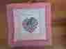 15545 Square B D Darling Quilted Pot Holder Pink Country Folk Art Handcrafted Heart