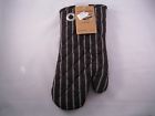 14089-om-bk 18696 Working Kitchen Oven Mitt Cotten Black With White 026944492855