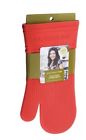18us5542 Rachel Ray New Red Silicone Oven Mitt Protective Fabric Lining