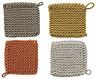 191009348078 Creative Square Cotton Crocheted Pads Set Colors Pot