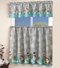 192594391609 Marcielo Kitchen Curtain Santa Snowman Grey
