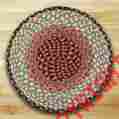 20-057 Capitol Earth Rugs Burgundy Gray Cream Braided Jute Round Chair Pads