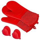 201063 Xchef Heat Resistant Oven Mitts Pair Silicone Baking Gloves Free