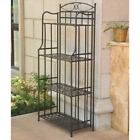 3570-ant-bk International Caravan Santa Fe Nailhead Bakers Rack Antique 700493939169