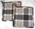 369-15 Millbury Collection Park Designs Potholder Set 2 Black Mustard Tan Plaid 100 Cotton Machine Quilted 762242284845