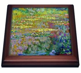 155656 3drose Water Lilies Claude Monet Impressionist Nature 8x8 Ceramic Tile Trivet