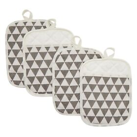 4 Pack Geometric Gray Pot Holders Hot Pads For Kitchen Counter And Pan Handles