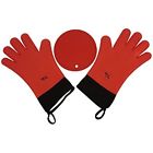 4317840779 Silicone Heat Resistant Oven Mitts Waterproof Insulated Internal 729798520254