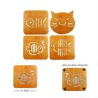 4320081127 Bamboo Potholders Trivet Hot Holder Coaster Pad Cat 745780012057