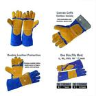 433132317 Genuine Leather Welding Gloves Forge Bbq Grill Resistant 602016284179