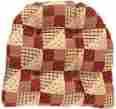 447-59 Apple Jack Chair Park Designs Wine And Tan Patchwork Pad With Ties By 762242249431