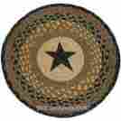 49-ch099s Home Fashions Black Star I Round Chair Pad With 2 Tie Ribbons Hand Printed Braided Jute