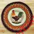 49-ch391r Capitol Earth Rugs Country Rooster Chair Pads Braided Jute By