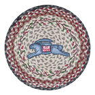 49-ch434lb Made In Bangladesh Leaping Bunny Rabbit 15.5 Round Braided Jute Chair Pad With 2 Tie Ribbons