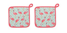 505121aa Now Designs Basic Potholders Set Of Two Flamingos 064180257296