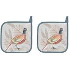 505884aa Now Potholders Designs Set Of Two Pheasantwood Print 064180242667