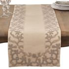 53070847 Saro Lifestyle New Medium Beige Swirl Table Runner 789323326591