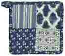 571-15 Cottage Potholder Park Designs Blue And White Patchwork Beach Potholders By Set Of 2 8x8 762242326897