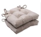 576084 Pillow Perfect Belvedere Driftwood Faux Suede Reversible Chair Pad Set