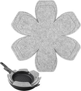 581834 1 445043211243 Pot Pan Protectors 6 Pcs Stacking Separator Set Anti Slip Dividers Gray Plates P