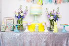60x102-inch Rectangle Sequin Tablecloth Shinybeauty Silver