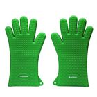 638142596916 Unbrand Silicone Oven Mitts Green Gloves With Fingers