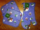 670778 670794 Christmas House 13 Oven Mitt 8 Pot Holder Set Cotton