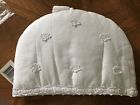 677486000369 Truely Tasteful Tea Cozy White Padded Rose Bud