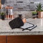 69-09-b Lavish Home Pack Quilted Cotton Black Heat Resistant 0191344122579