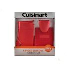 6piece Silicone Kitchen Cuisinart New 6 Pc Oven Mitt Trivet Set Red Pot Holder Gift