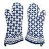 70111-244 Geo Cotton Oven Mitts Royal Check Set Brand 840115615368