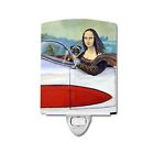 7043cnl Carolines Treasures Fawn Pug And Mona Lisa Ceramic Night Light