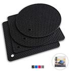 704751999865 Qs Inn Black Silicone Trivet Mats Hot Pot