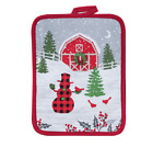 723886230827 Kay Dee Designs Plaid Snowman Barn Pine Trees