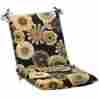 751379449692 449692 Pillow Perfect Indoor Outdoor Black Yellow Floral Crosby Square Chair Cushion