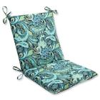 751379543741 Pillow Perfect Outdoor Pretty Paisley Squared Corners Chair Cushion Navy