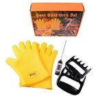 767550145406 Silicone Bbq Gloves Set Heat Resistant Oven Mitt