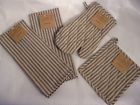 287-ks 77705 Home Concepts Pc Primitive Navy Blue Tan Ticking 743598017301