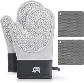 7cdxd 768443865326 Oven Mitts Heat Resistant Silicone Mitt With Soft Cotton Lining 2 Pack Ove