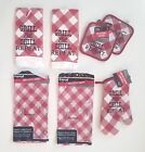 7pc Set 2 Pot Holders Kitchen Towels 1 Oven Mitt Table Cloth 4th July Bbq