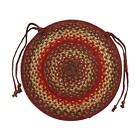 801063591128 Homespice Set Of 2 Braided 15 Round Jute Chair Pads Red Gold Brown Green